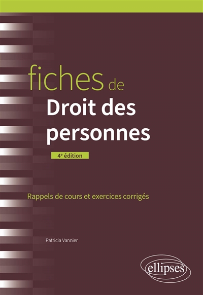 Fiches de droit des personnes: rappels de cours et exercices corrigés