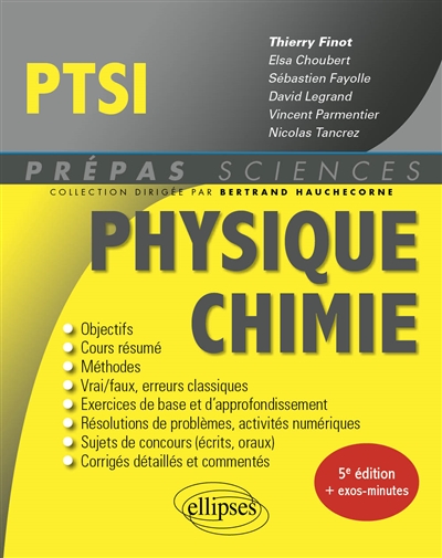 Physique chimie PTSI: nouveaux programmes