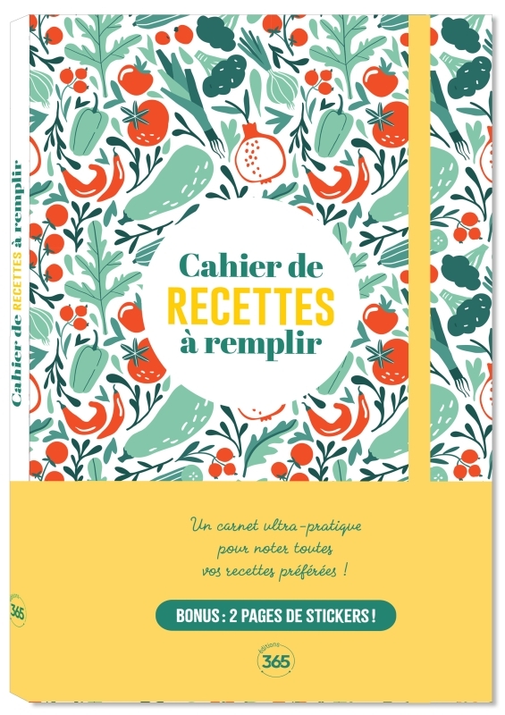 Cahier de recettes, 170 pages à remplir avec ses meilleures recettes + 30 pages d'astuces culinaires
