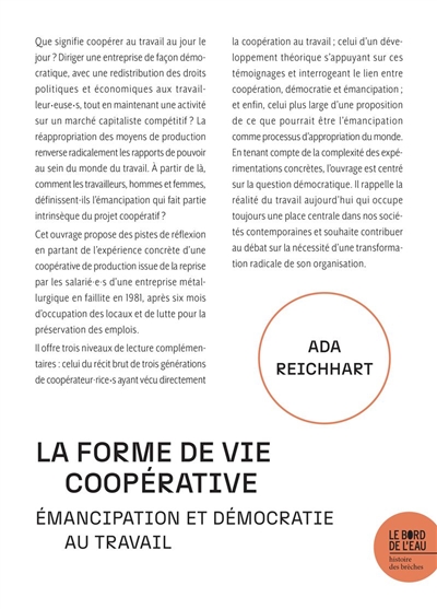 La forme de vie coopérative: émancipation et démocratie au travail