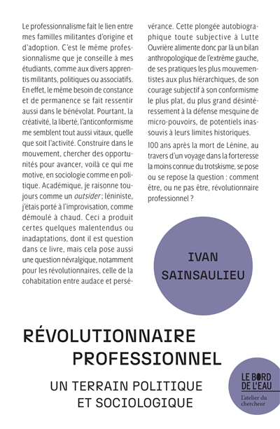 Révolutionnaire professionnel: un terrain politique et sociologique