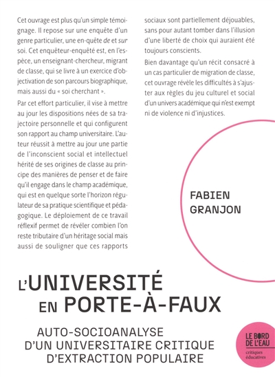 L'université en porte-à-faux: auto-socioanalyse d'un universitaire critique d'extraction populaire
