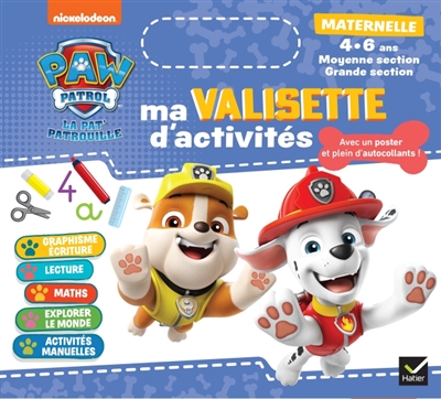 Ma valisette d'activités Maternelle MS et GS Pat'Patrouille - 4-5 ans - Pour apprendre en s'amusant