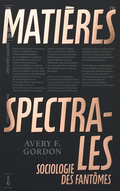 Matières spectrales: sociologie des fantômes