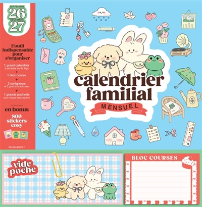 Calendrier familial mensuel: l'outil indispensable pour s'organiser: septembre 2026-décembre 2027