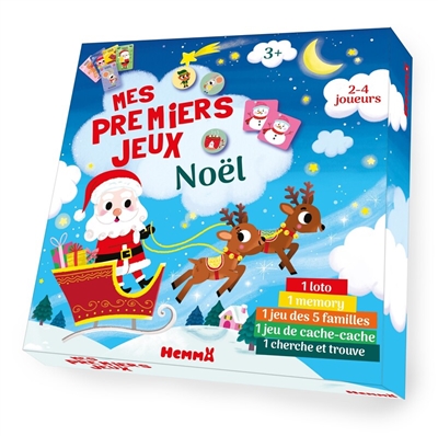 Mes premiers jeux: Noël: 1 loto, 1 memory, 1 jeu des 5 familles, 1 jeu de cache-cache, 1 cherche et trouve