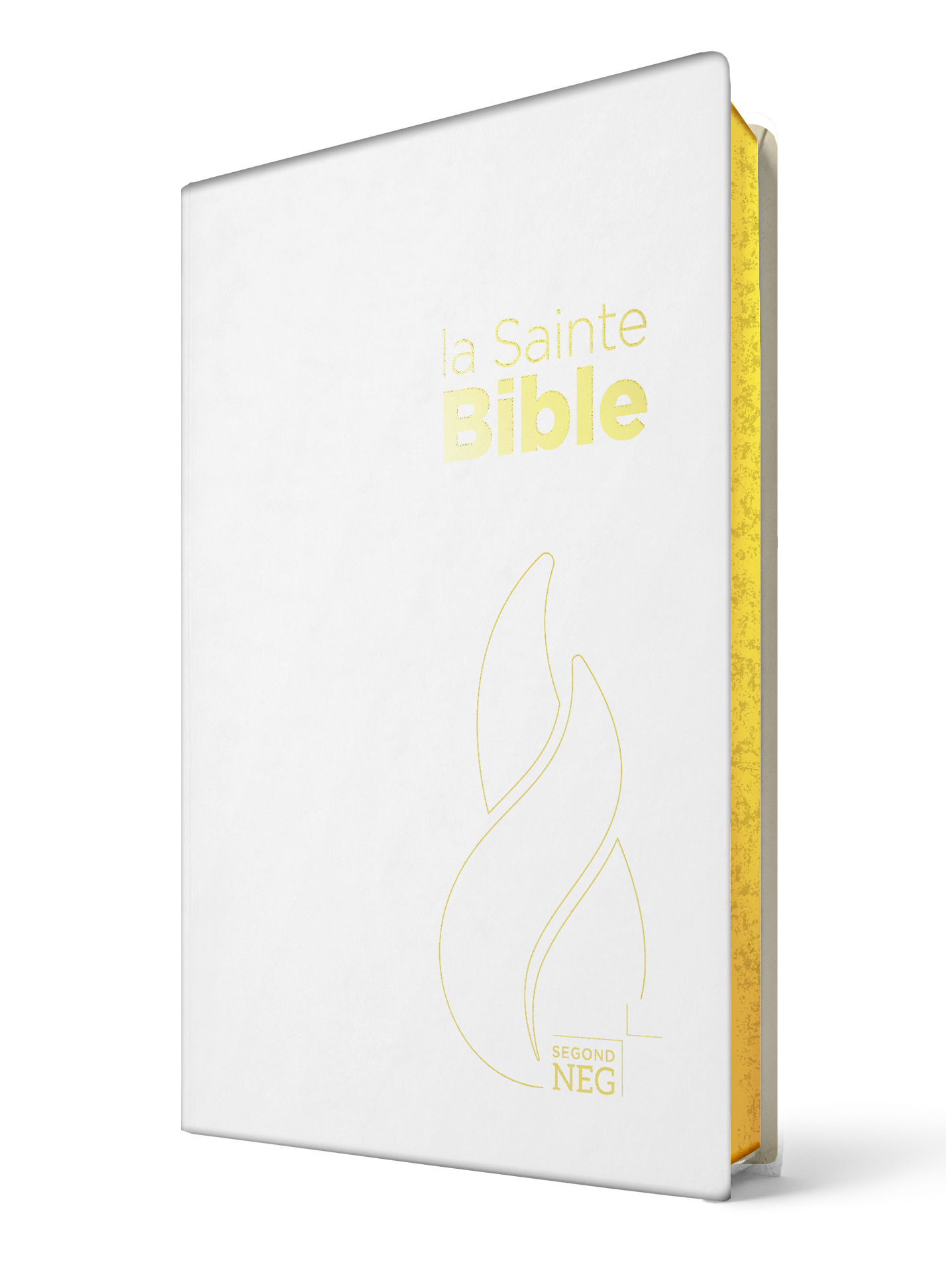 Bible Segond NEG compacte toilée blanche tranche or - couverture souple toilée blanche