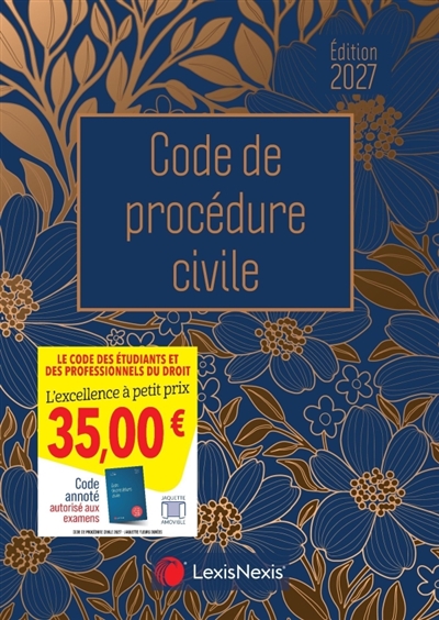 Code de procédure civile 2027: jaquette fleurs dorées