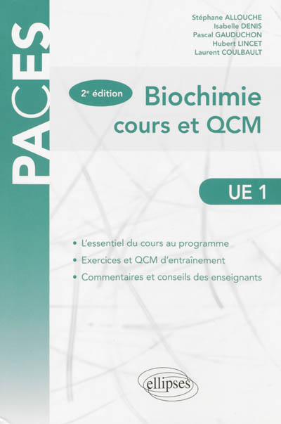UE1 - Biochimie - cours et QCM