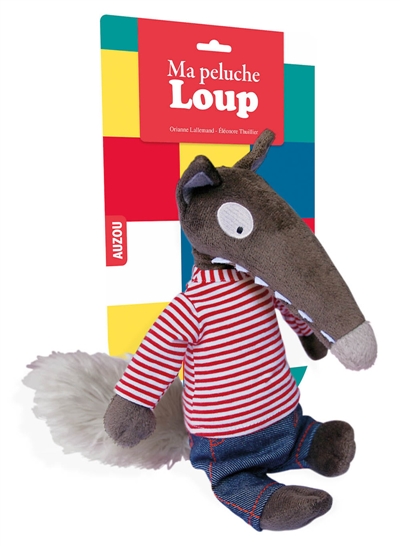 Ma peluche Loup habillée: Marinière et jean