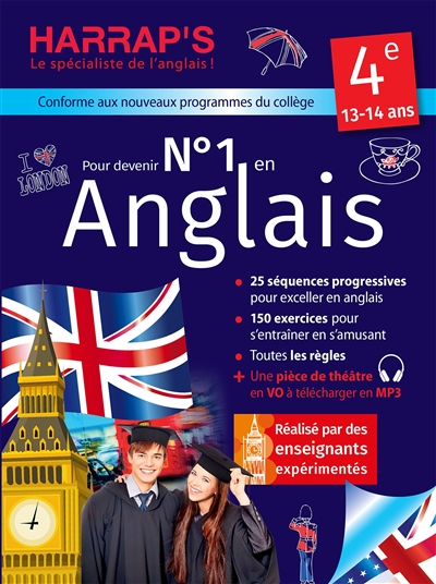 Pour devenir n° 1 en anglais 4e, 13-14 ans: conforme aux nouveaux programmes du collège