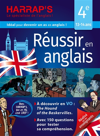 Réussir en anglais 4e, 13-14 ans: à découvrir en VO, The hound of the Baskervilles: avec 150 questions pour tester sa compréhension