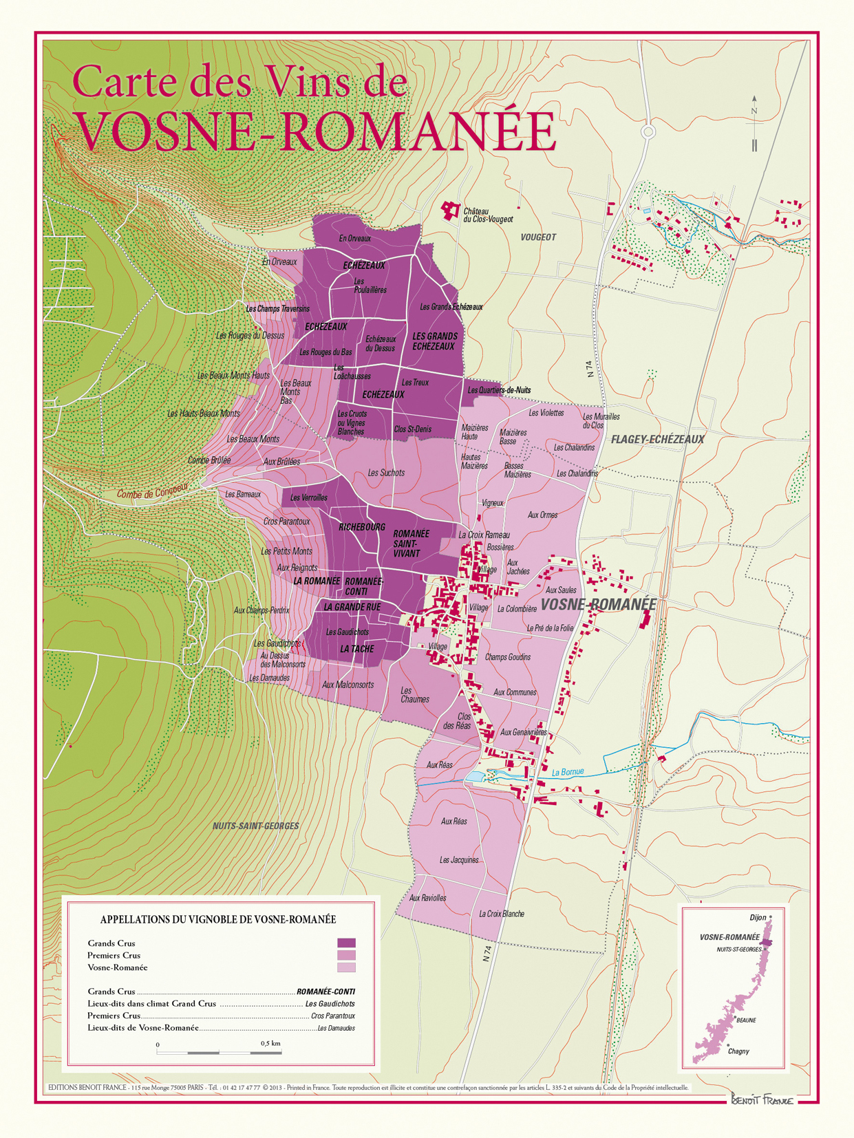 Carte des vins de vosne-romanee