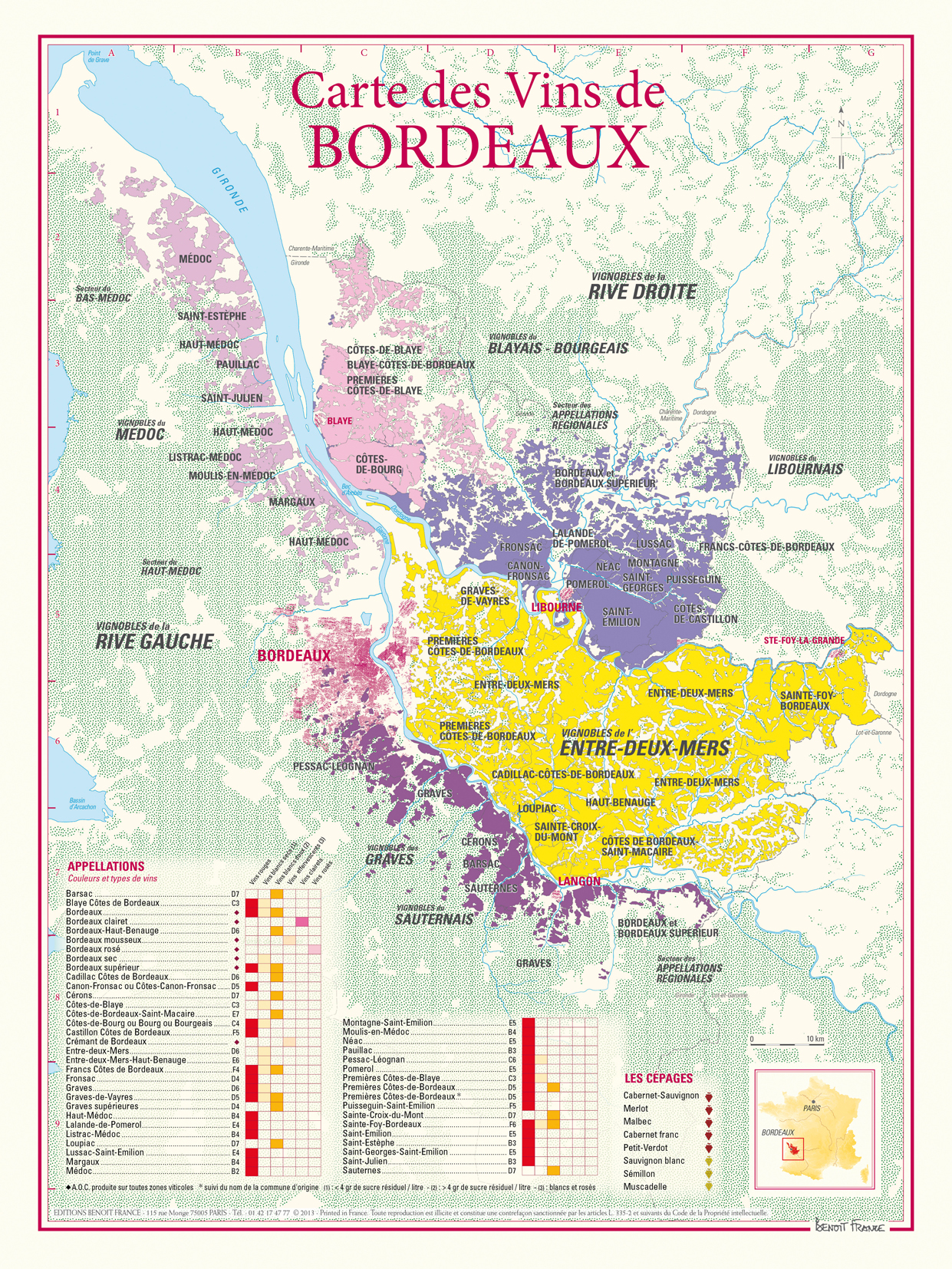Carte des vins de bordeaux