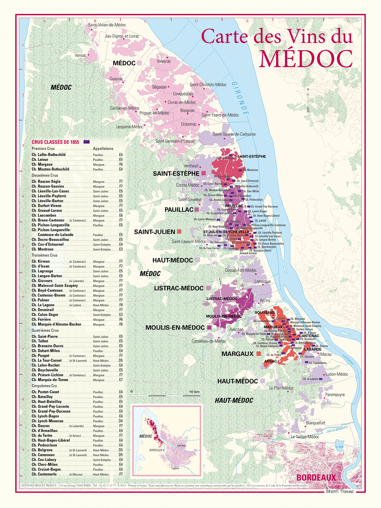 Carte des vins du medoc