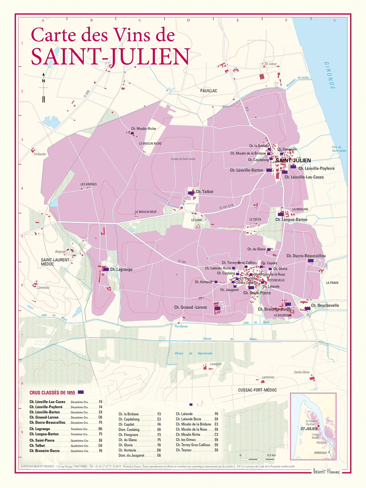 Carte des vins de saint-julien