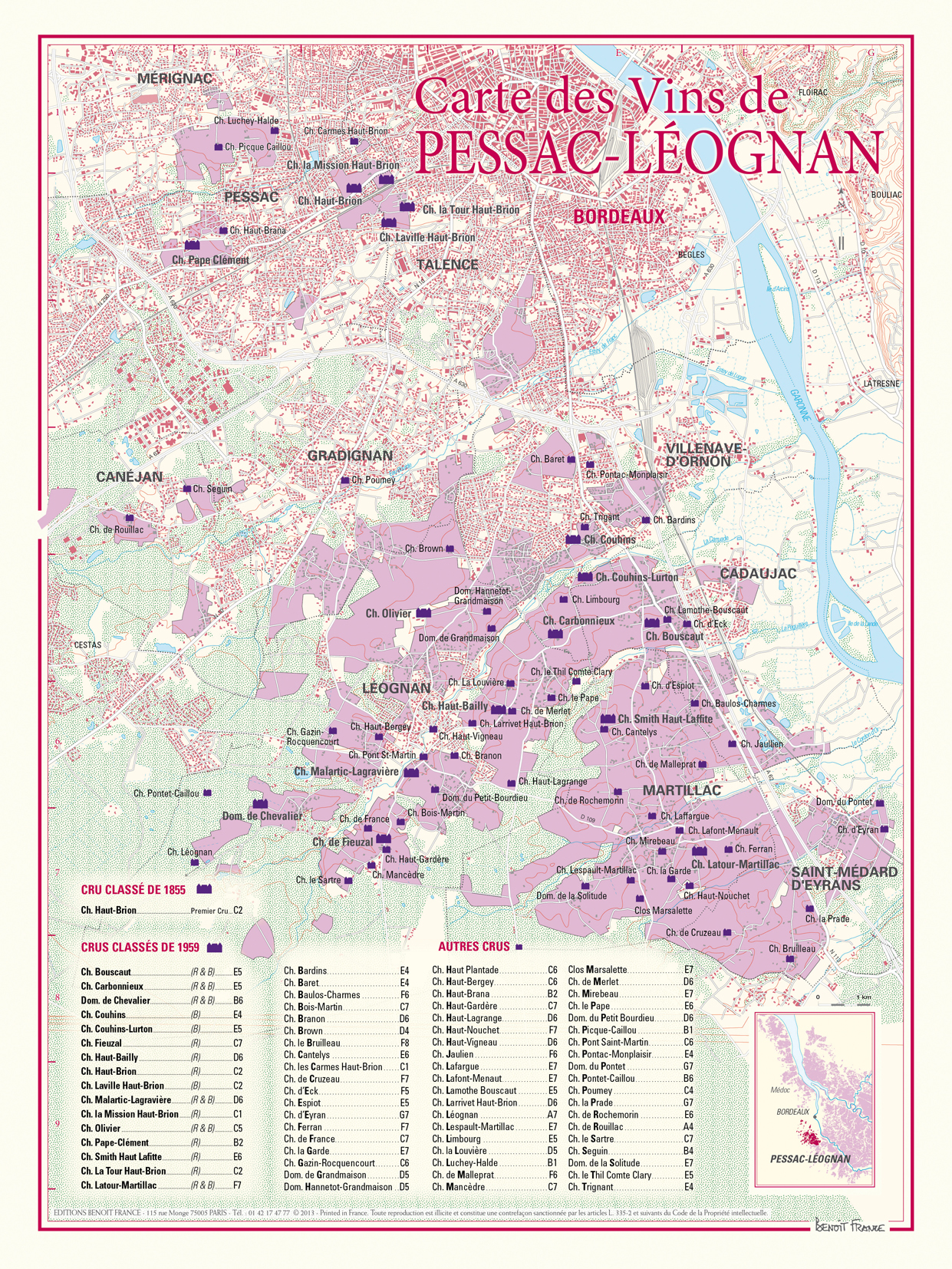 Carte des vins de pessac-leognan