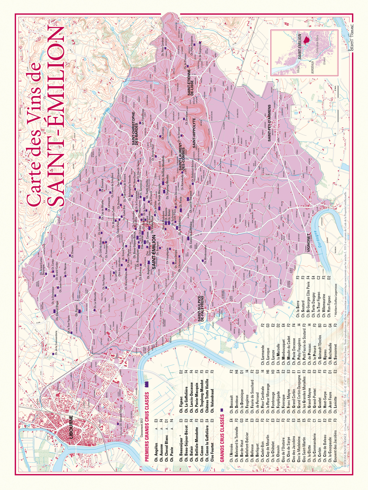 Carte des vins de saint-emilion