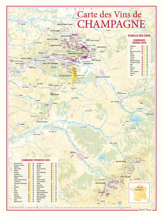Carte des vins de champagne