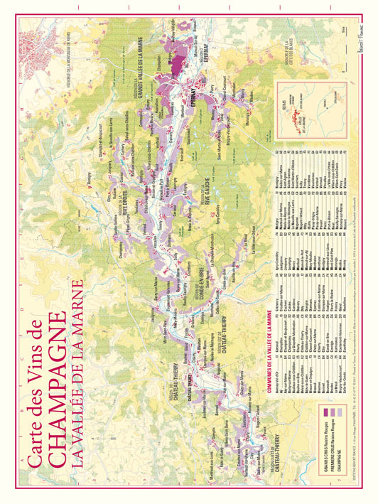 Carte des vins de champagne vallee de la marne