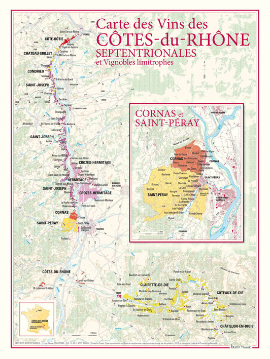Carte des vins des cotes du rhone septentrionales