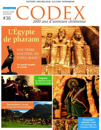 Codex: 2.000 ans d'aventure chrétienne, n° 36. L'Egypte de pharaon: une terre d'accueil ou d'esclavage?: les grand peuples de la Bible