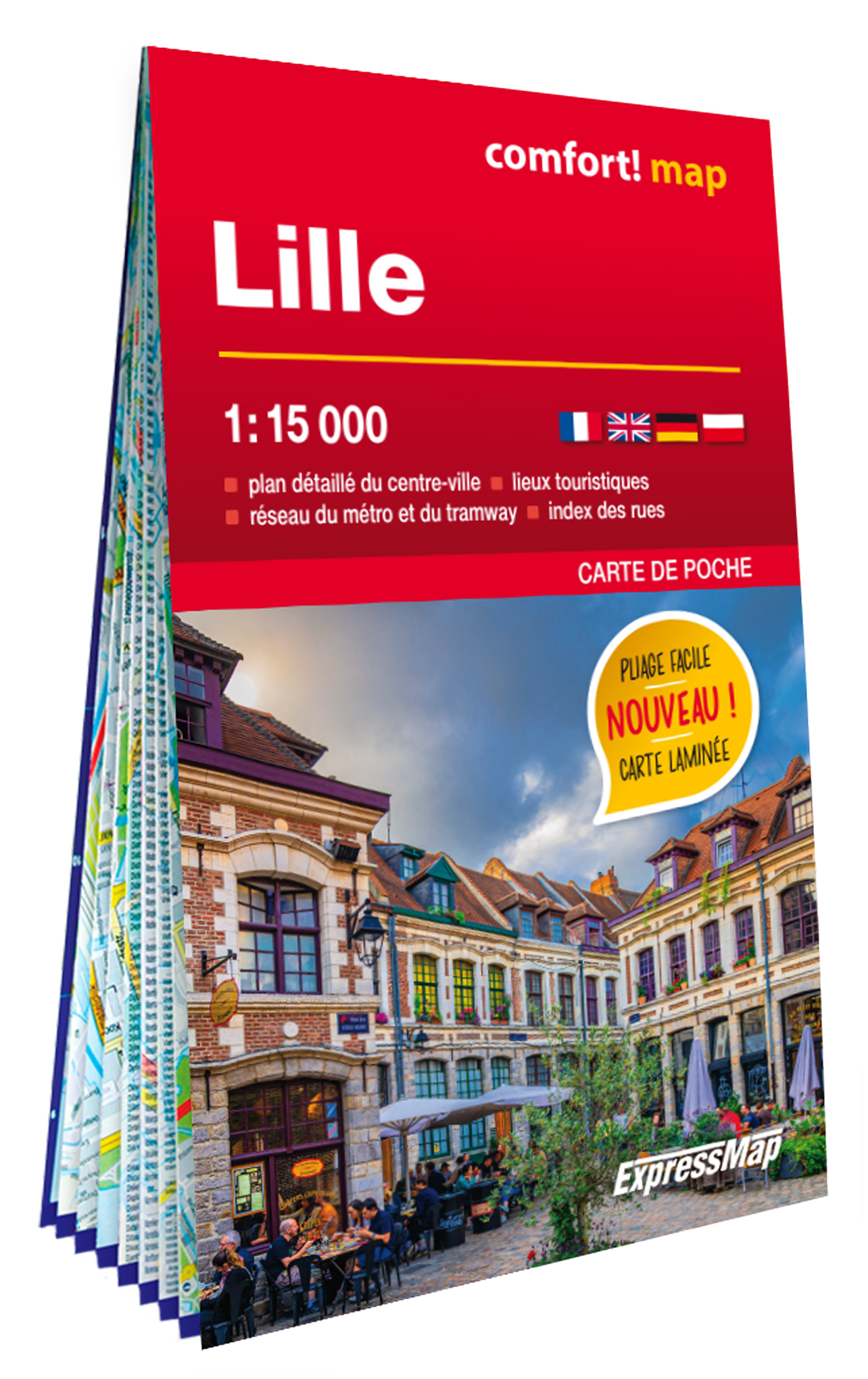 Lille 1/15.000 (carte format poche laminée - plan de ville)