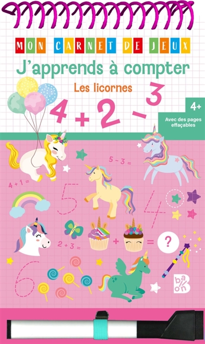 Mon cahier de jeux - J'apprends à compter - Les licornes