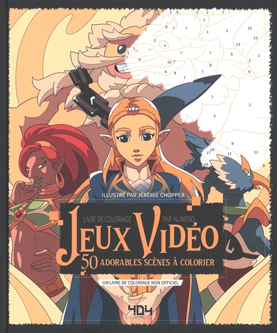 Jeux vidéo: 50 adorables scènes à colorier: livre de coloriage par numéro