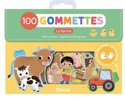 La ferme: 100 gommettes. Farm stickers. Pegatinas de la granja