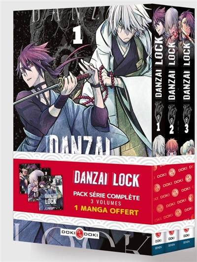 Danzai lock: pack série complète: 3 volumes, 1 manga offert