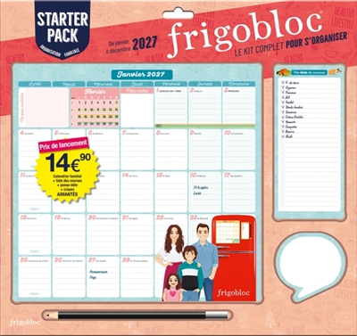 Frigobloc Starter pack: Calendrier organiseur familial (de janvier à décembre 2027): L'organisation sur mesure