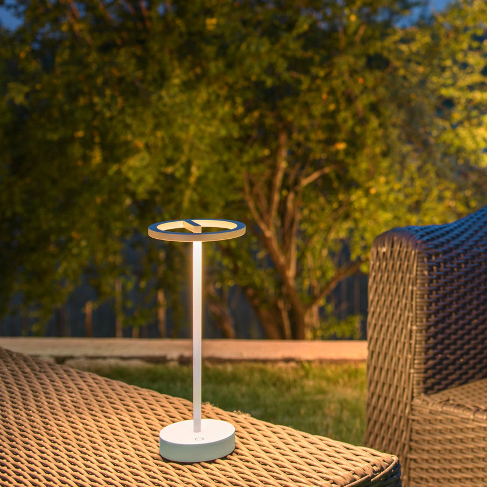 SLV luminaire LED rechargeable Vinolina One, blanc, 2.700 K, hauteur 33 cm