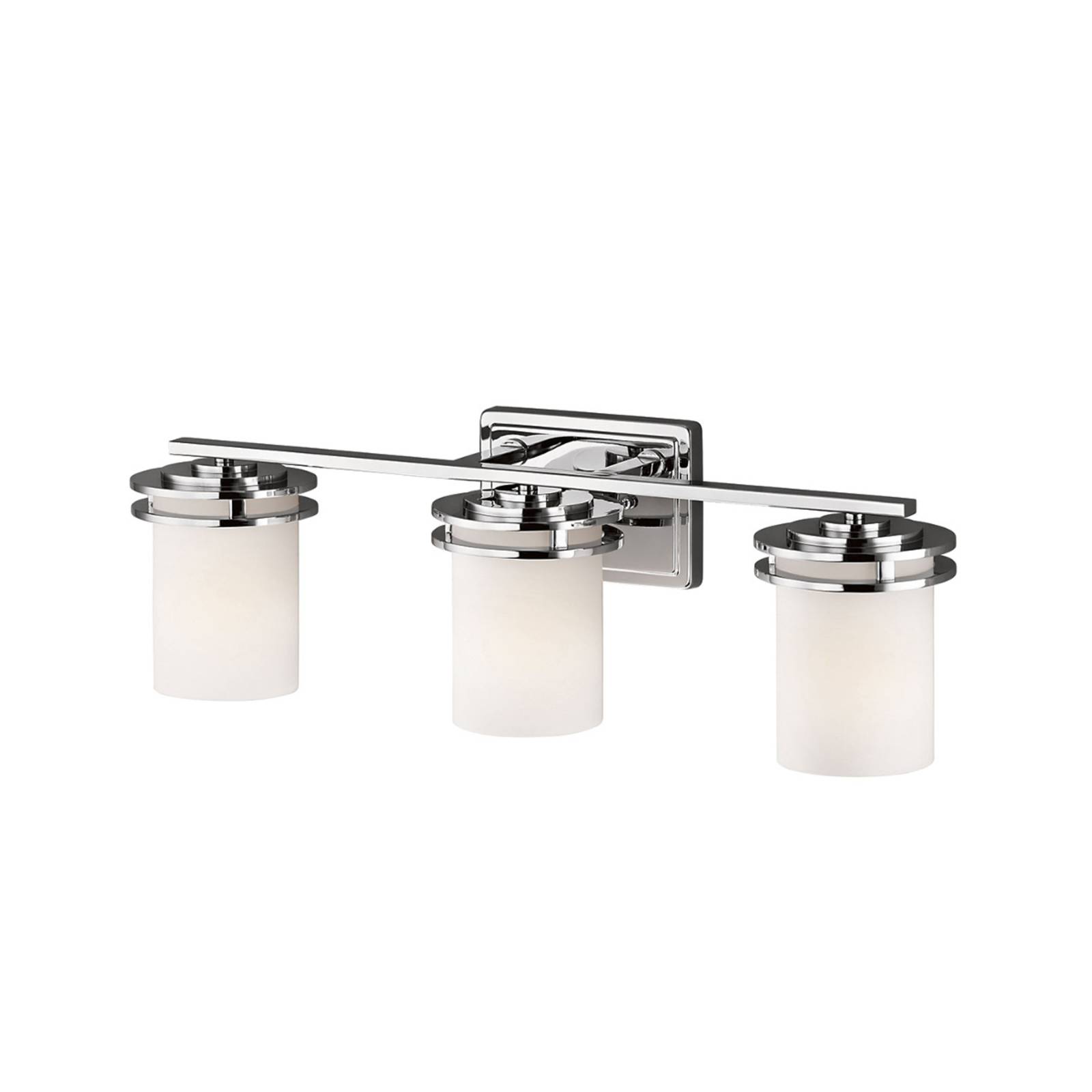 KICHLER Applique LED Hendrik IP44 chromée/verre, 3 lampes