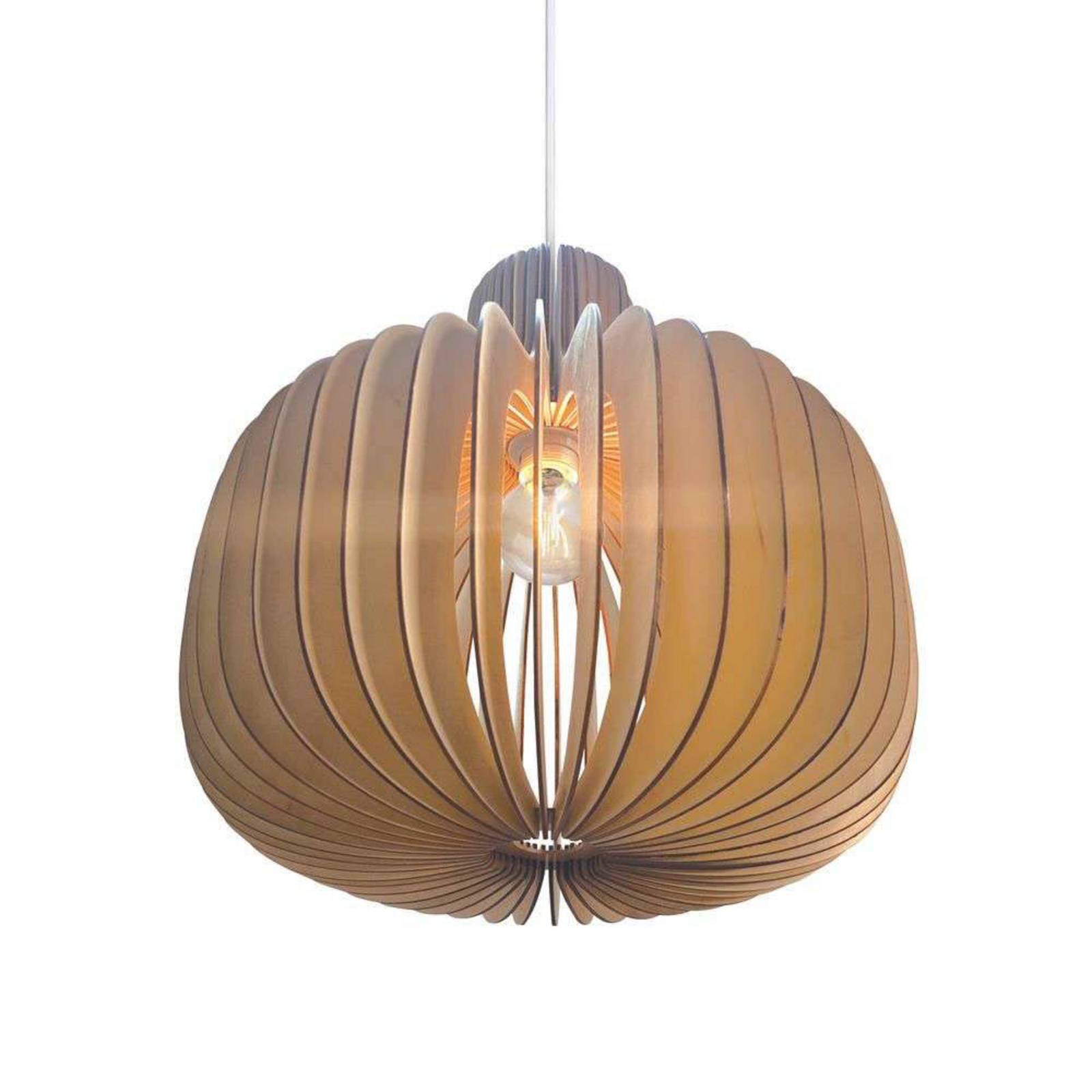 Nordlux Suspension Hazo, Ø 43 cm, couleur naturelle, bois