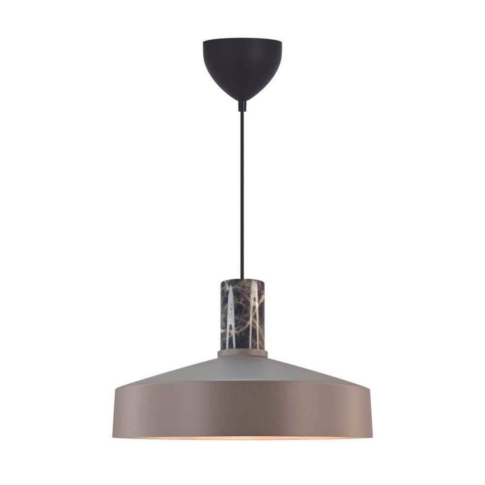 Nordlux Suspension Elvas, marron clair, Ø 37 cm, métal/marbre