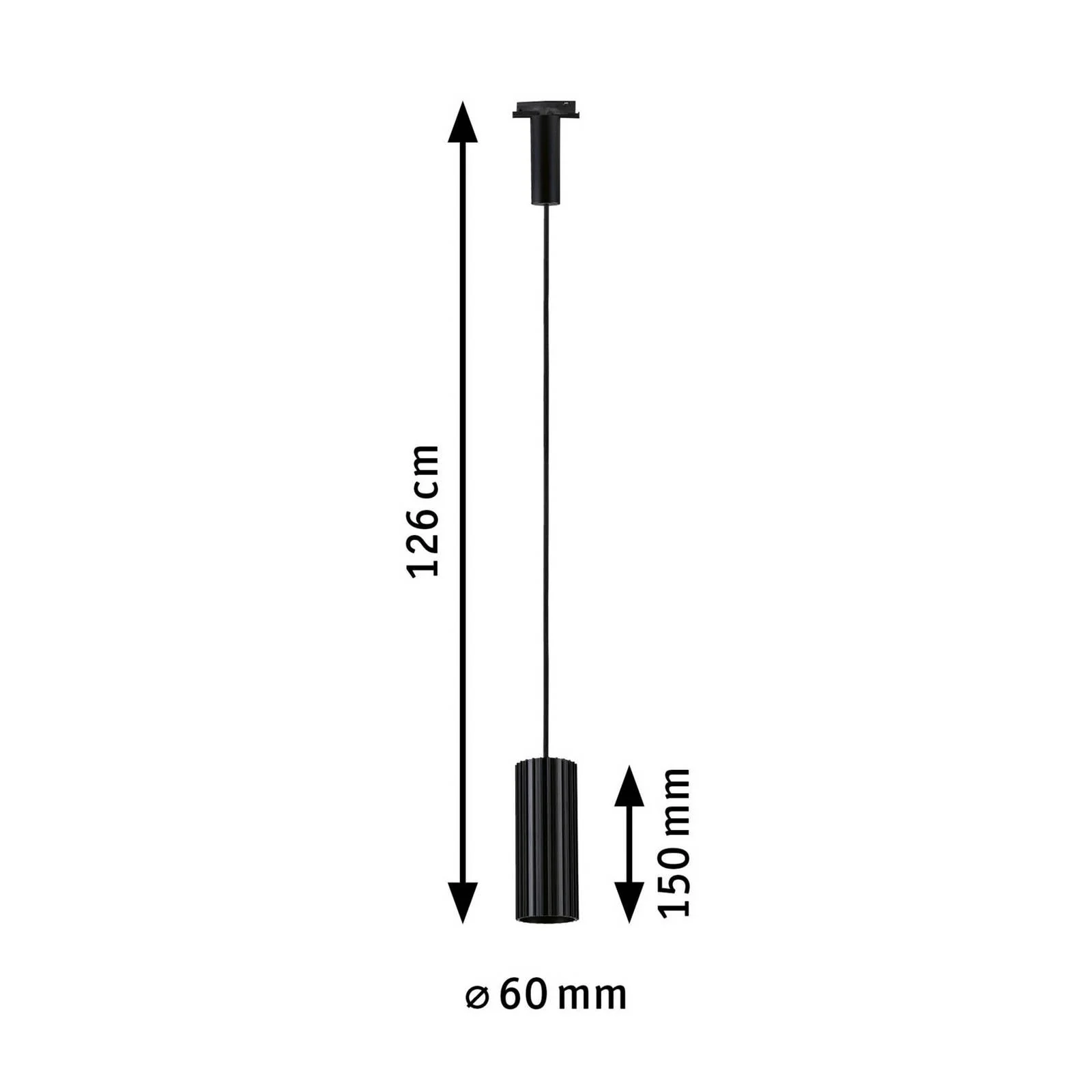 Suspension sur rail Paulmann URail Lirena, noire, Ø 6 cm, GU10