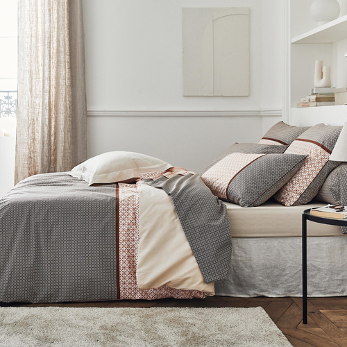 Linnea Gabin Housse De Couette Marron Percale 140 X 200 Cm