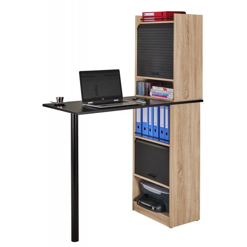 Bureau Beaux Meubles Pas Chers Grande Hauteur Chêne Noir