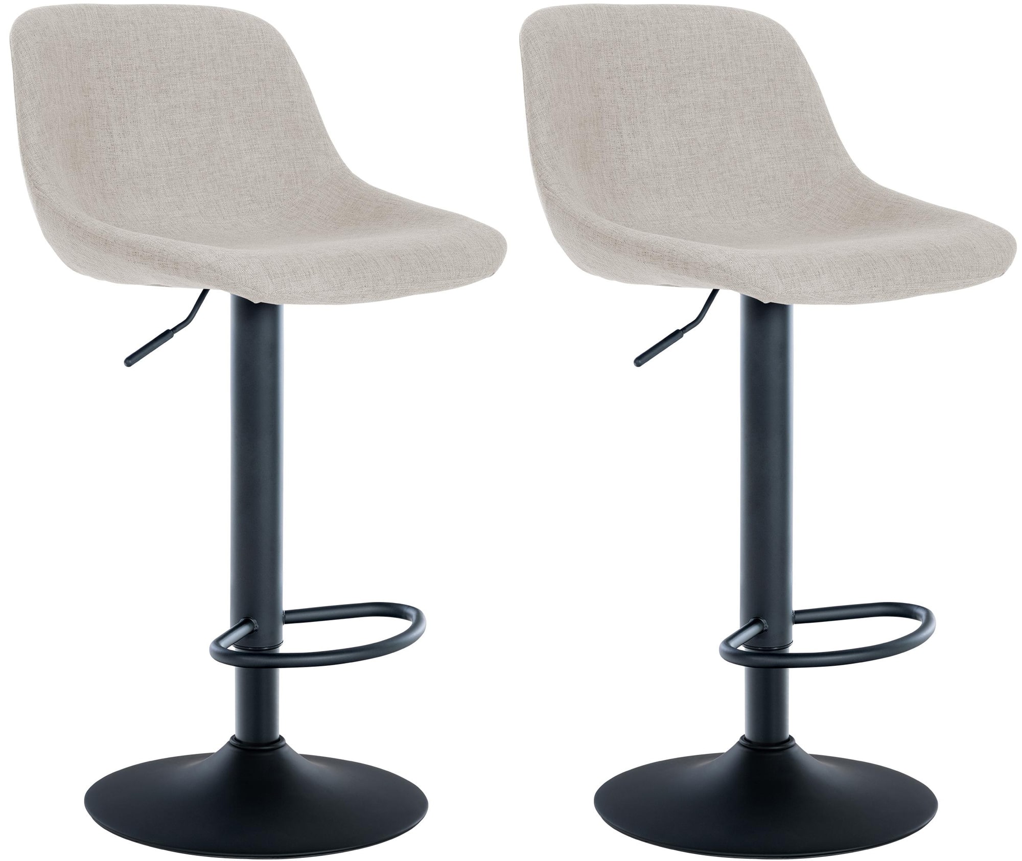Lot De 2 Tabourets De Bar Loft Tissu Crème