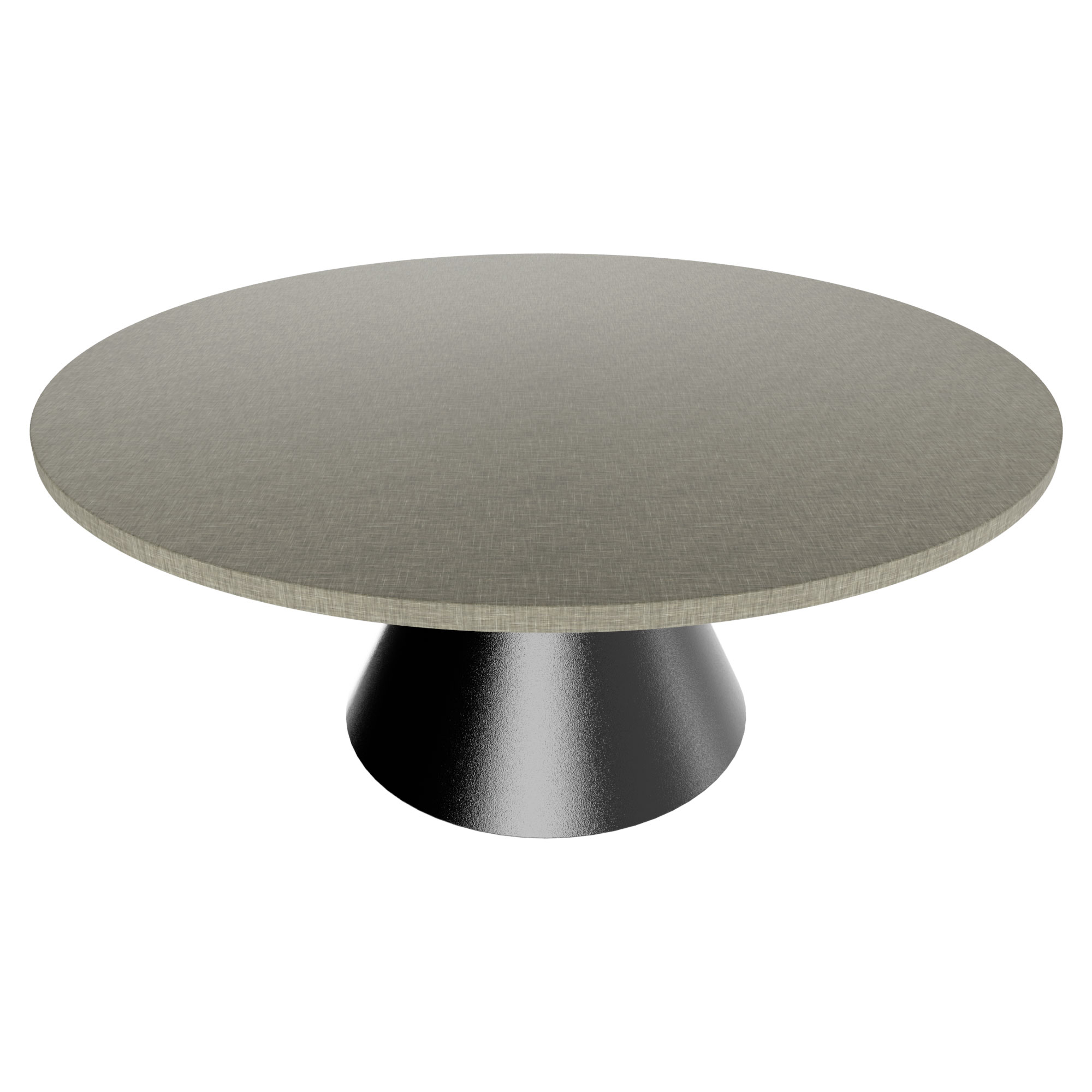 Artù Black - Table De Salle À Manger Ronde ⌀ 120 Cm En Bois Stratifié Avec Base Conique En Métal-gris Texturé