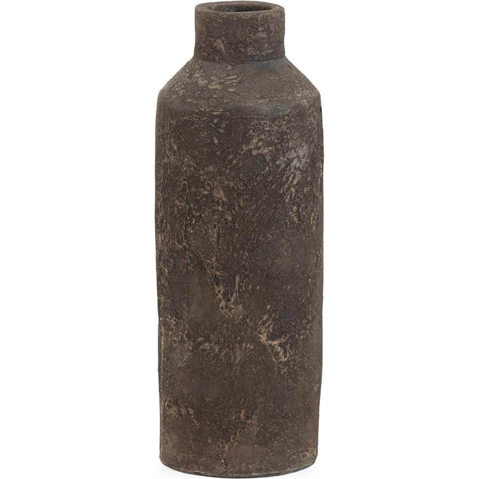 Vase En Terre Cuite Noir Vieilli Style Artisanal Élégant - Noir Vieilli Effet Brut