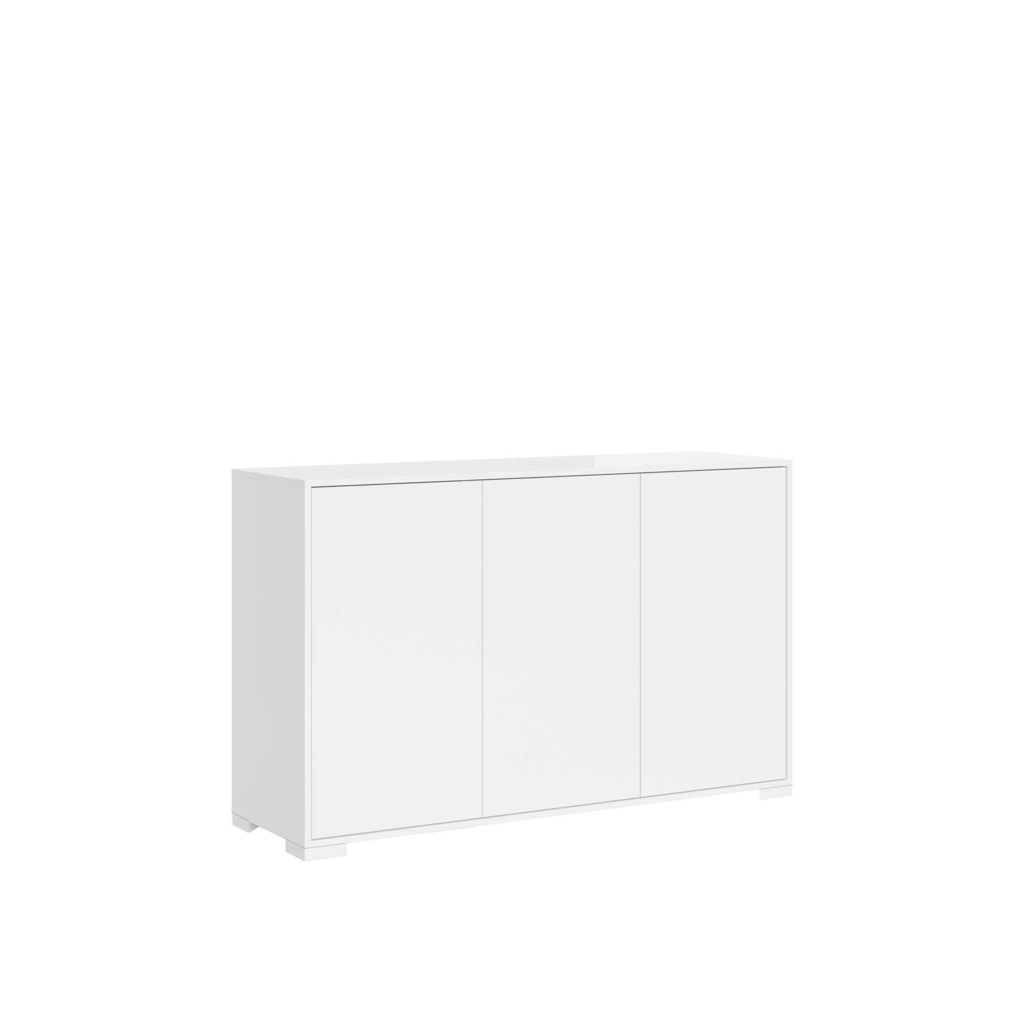 Buffet 3 Portes 130x40x83 Cm Lumina Blanc Brillant