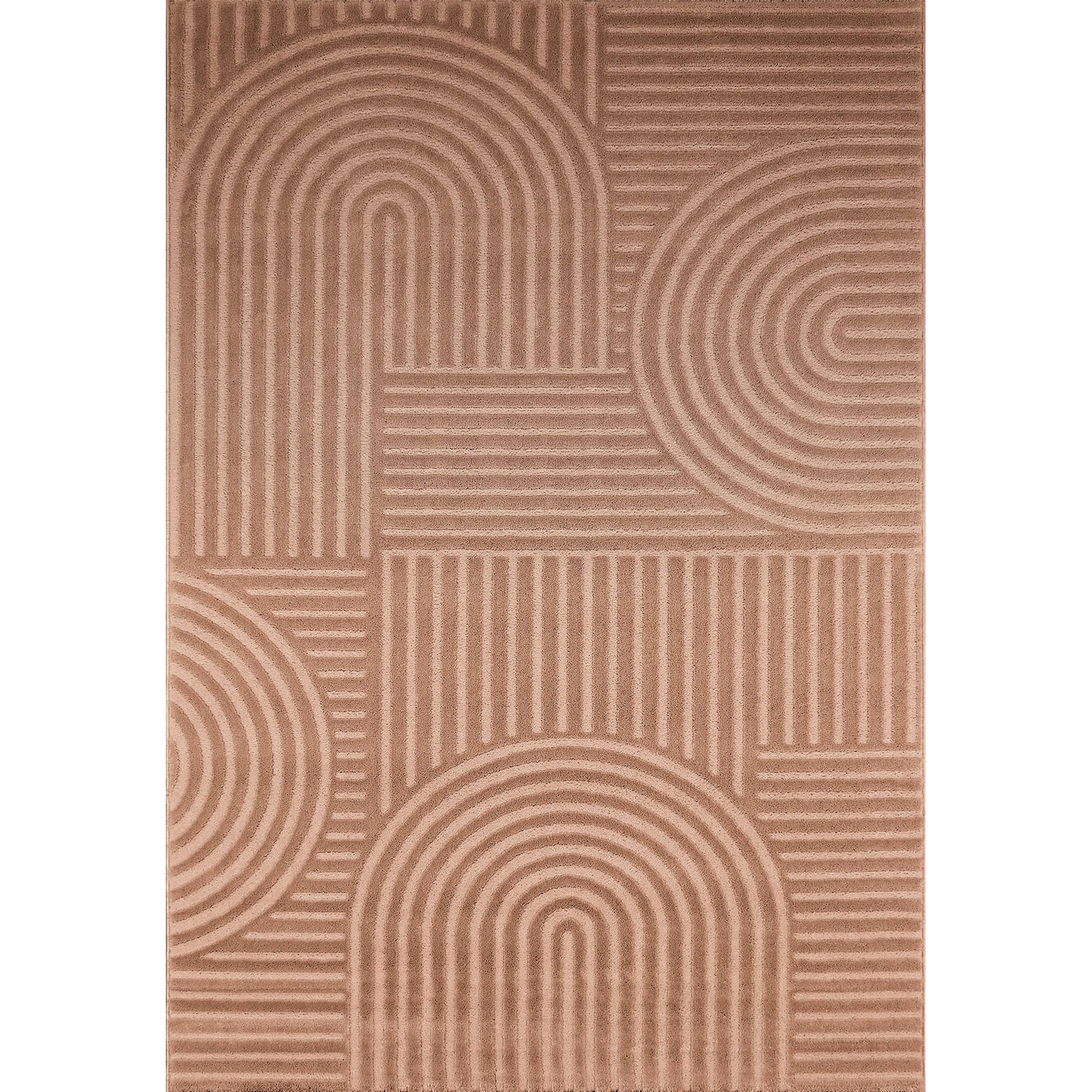 Tapis Graphique Mocca Très Doux En Polypropylène - 80 X 150 Cm