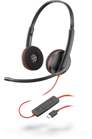 Poly Blackwire 3220 Casque Avec Fil Arceau Bureau/centre D'appels Usb Type-c Noir, Rouge