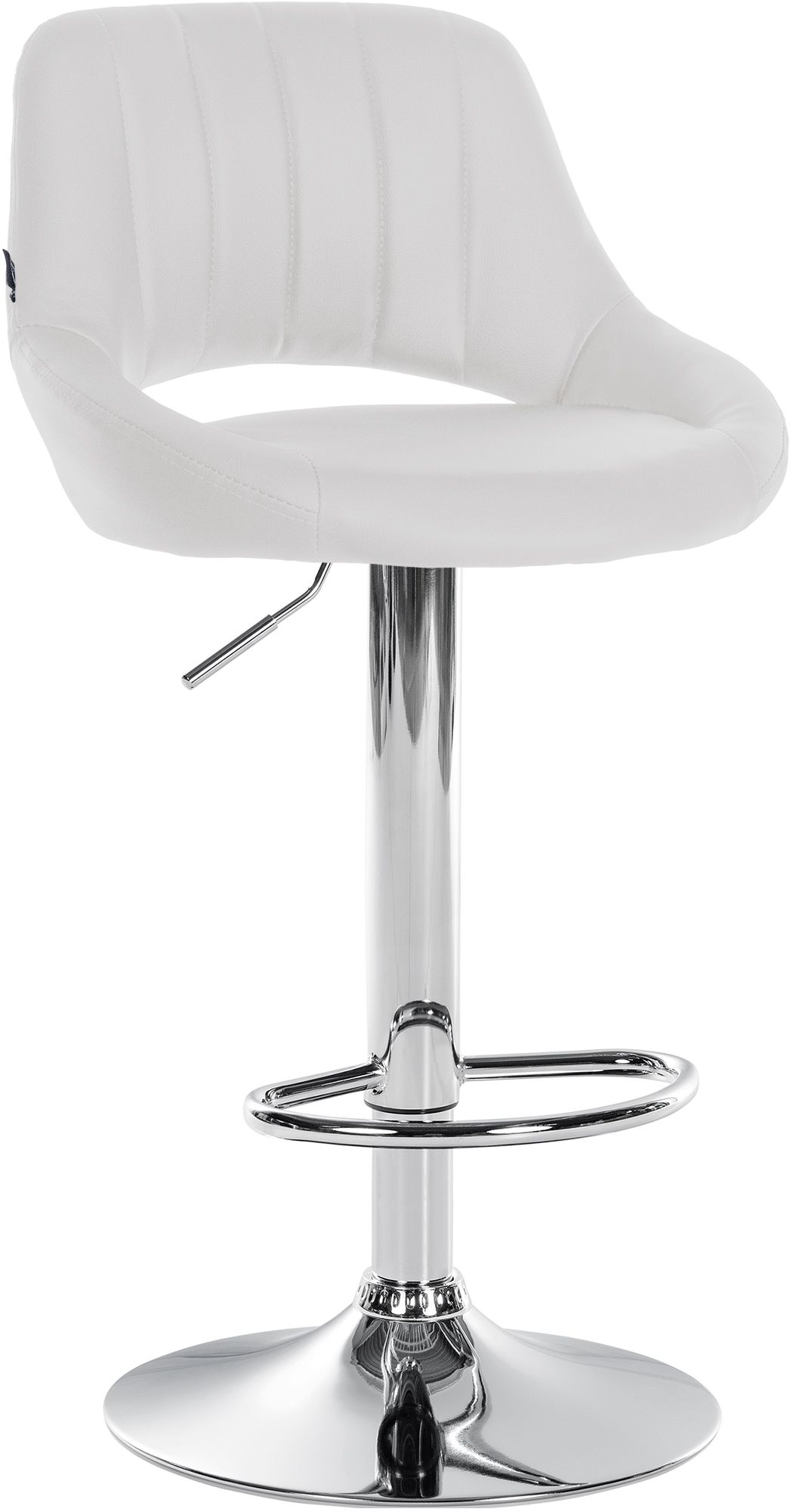 Tabouret De Bar Milet Simili Cuir Chromé Blanc