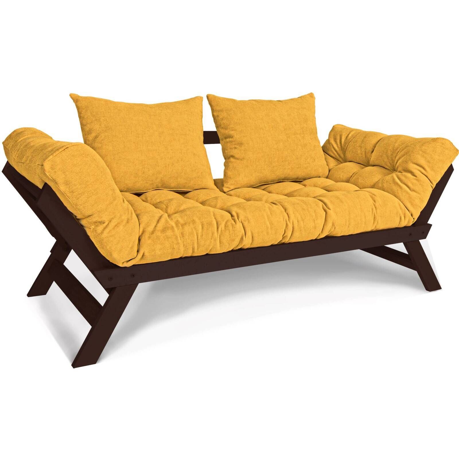 Canapé Lit Allegro - 80 X 203 Cm - Bois Clair Et Marron