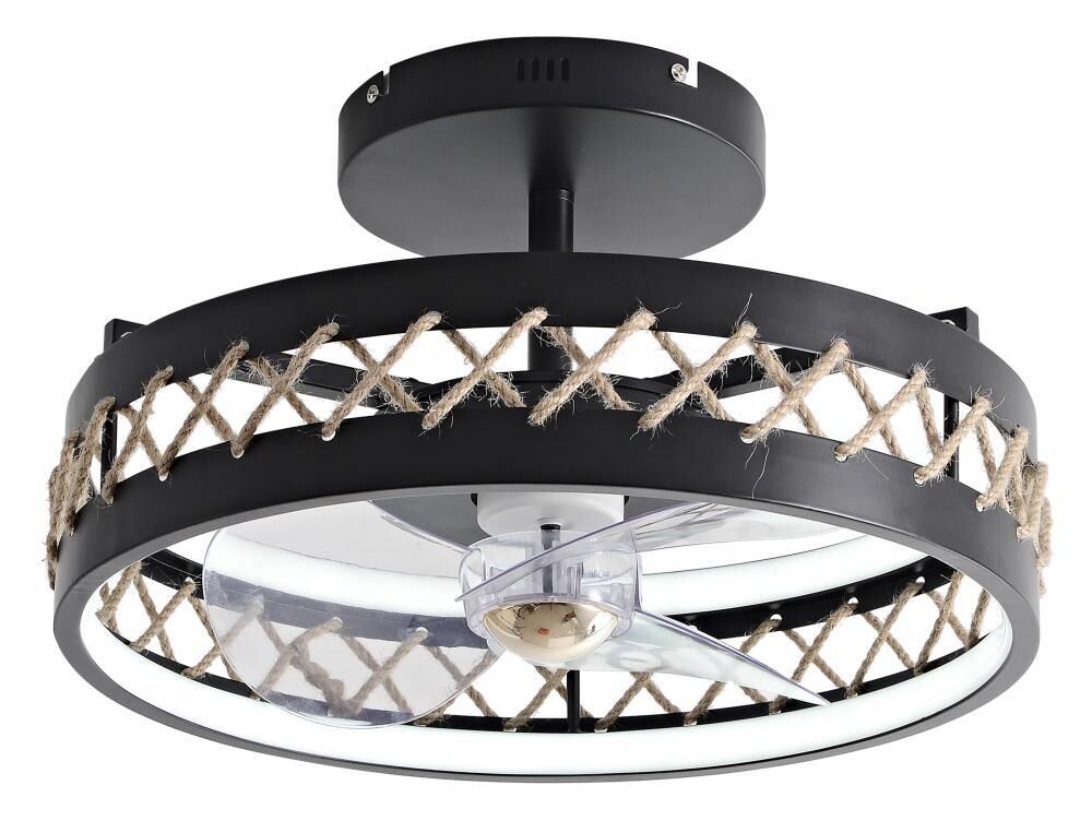 Lampe Led À Ventilateur Avec Détails De Finition En Corde