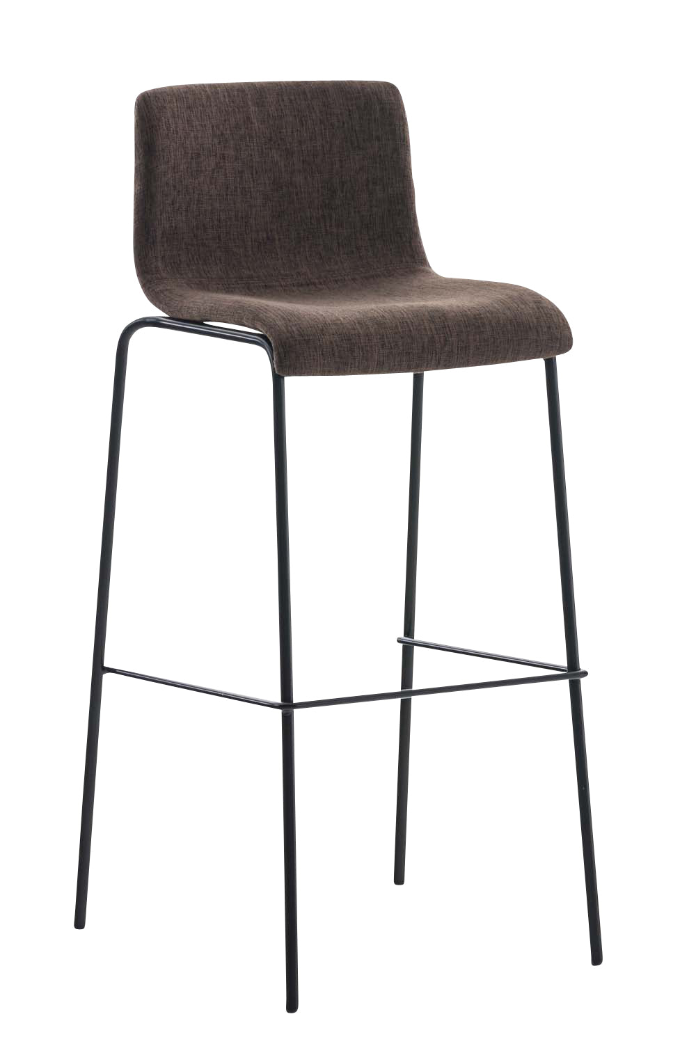 Tabouret De Bar X1 Design Moderne Empilable Assise En Tissu Marron Et 4 Pieds 10_0004953