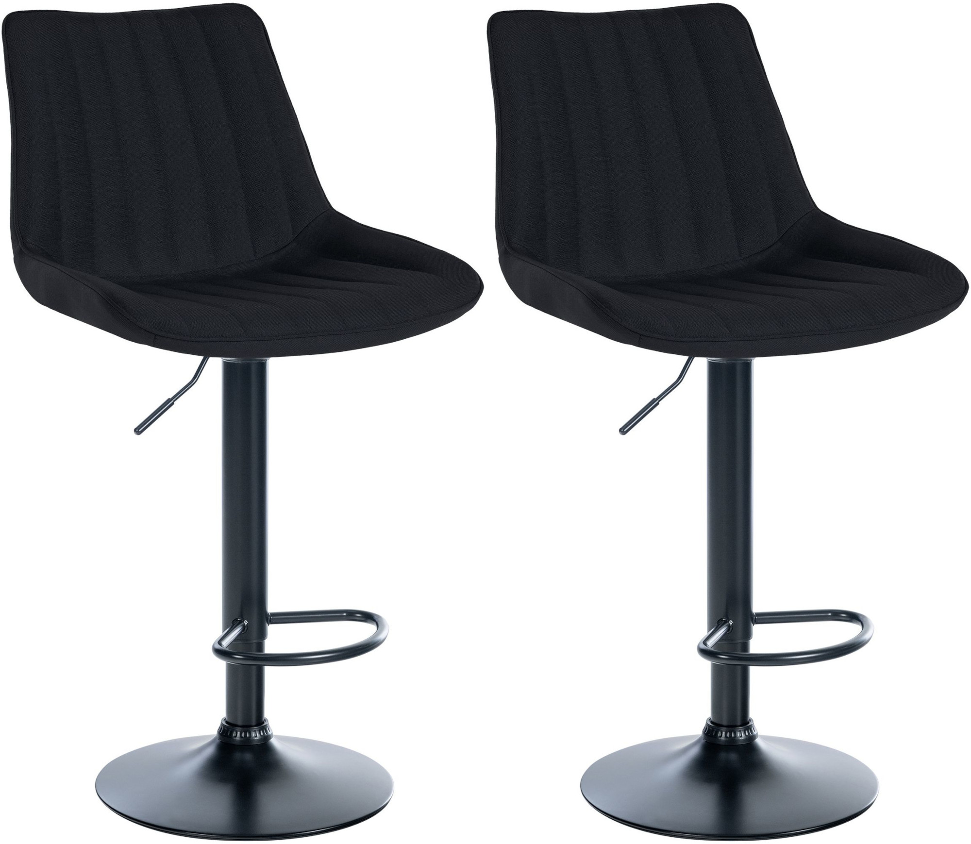 Lot De 2 Tabourets De Bar Toni Tissu Noir Noir